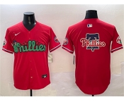 Men's Philadelphia Phillies Team Big Logo Red Phanatic Limited Stitched Jersey