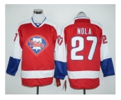 Philadelphia Phillies #27 Aaron Nola Red Long Sleeve Stitched Baseball Jersey Philadelphia Phillies #27 Aaron Nola Red Long Sleeve Stitched Baseball Jersey