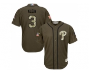Philadelphia Phillies #3 Chuck Klein Green Salute to Service Stitched Baseball Jersey Philadelphia Phillies #3 Chuck Klein Green Salute to Service Stitched Baseball Jersey