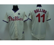 mlb philadelphia phillies #11 rolins 2009 world series cream mlb philadelphia phillies #11 rolins 2009 world series cream