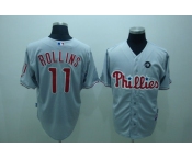 mlb philadelphia phillies #11 rollins 2009 world series grey mlb philadelphia phillies #11 rollins 2009 world series grey
