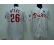 mlb philadelphia phillies #26 utley 2009 world series white(red strip) mlb philadelphia phillies #26 utley 2009 world series white(red strip)