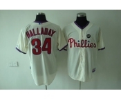 mlb philadelphia phillies #34 halladay cream mlb philadelphia phillies #34 halladay cream