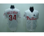 mlb philadelphia phillies #34 halladay white(red strip) mlb philadelphia phillies #34 halladay white(red strip)
