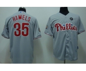 mlb philadelphia phillies #35 Hamels 2008 world series grey mlb philadelphia phillies #35 Hamels 2008 world series grey