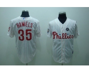 mlb philadelphia phillies #35 Hamels 2008 world series white(red strip) mlb philadelphia phillies #35 Hamels 2008 world series white(red strip)