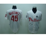 mlb philadelphia phillies #45 martinez white(red strip) mlb philadelphia phillies #45 martinez white(red strip)