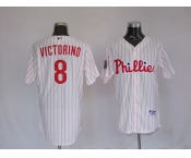 mlb philadelphia phillies #8 victorino 2009 world series white(red strip) mlb philadelphia phillies #8 victorino 2009 world series white(red strip)