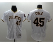 Men Pittsburgh Pirates #45 Gerrit Cole Majestic White Flexbase Authentic Collection Player Jersey Men Pittsburgh Pirates #45 Gerrit Cole Majestic White Flexbase Authentic Collection Player Jersey