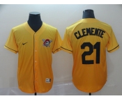 Men's Nike Pittsburgh Pirates #21 Roberto Clemente Gold Drift Fashion MLB Jersey