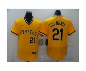 Men's Nike Pittsburgh Pirates #21 Roberto Clemente Gold MLB Jersey
