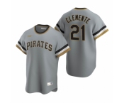 Men's Nike Pittsburgh Pirates #21 Roberto Clemente Gray Cooperstown Collection Road Stitched Baseball Jersey