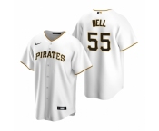 Men's Nike Pittsburgh Pirates #55 Josh Bell White Home Stitched Baseball Jersey