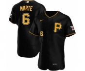 Men's Nike Pittsburgh Pirates #6 Starling Marte 2020 Black Alternate Authentic Player Baseball Jersey
