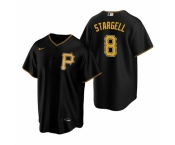 Men's Nike Pittsburgh Pirates #8 Willie Stargell Black Alternate Stitched Baseball Jersey