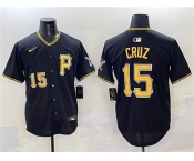 Men's Pittsburgh Pirates #15 Oneil Cruz Black 2025 Limited Stitched Baseball Jersey