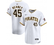 Men's Pittsburgh Pirates #45 Andrew Heaney White 2025 Home Limited Stitched Baseball Jersey