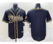 Men's Pittsburgh Pirates Blank Black Cool Base Stitched Baseball Jersey