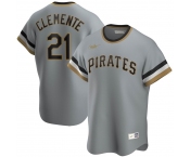 Pittsburgh Pirates #21 Roberto Clemente Nike Road Cooperstown Collection Player MLB Jersey Gray