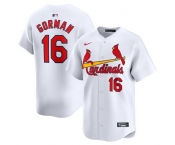 Men St Louis Cardinals #16 Nolan Gorman White 2024 Home Limited Stitched Baseball Jersey