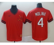 Men's Nike St. Louis Cardinals #4 Yadier Molina Red M&N MLB Jersey