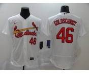 Men's Nike St. Louis Cardinals #46 Paul Goldschmidt  White Flex Base Home Stitched Baseball Jersey
