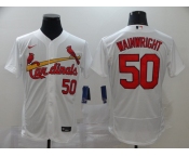 Men's Nike St. Louis Cardinals #50 Adam Wainwright  White Flex Base Home Stitched Baseball Jersey