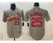 Men's St. Louis Cardinals #25 Mark McGwire Gray Alternate Limited Stitched Baseball Jersey Men's St. Louis Cardinals #25 Mark McGwire Gray Alternate Limited Stitched Baseball Jersey