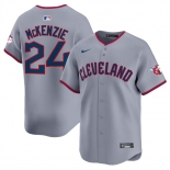 Men's Cleveland Guardians #24 Triston McKenzie Gray 2025 Alternate Limited Stitched Baseball Jersey