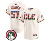 Men's Cleveland Guardians #57 Shane Bieber Cream Mexico Vapor Premier Limited Stitched Baseball Jersey