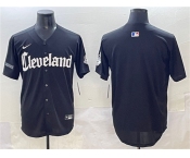 Men's Cleveland Guardians Blank Black Gothic Vapor Premier Limited Stitched Baseball Jersey
