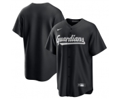 Men's Cleveland Guardians Blank Black Lights Out Limited Stitched Baseball Jersey