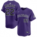 Men's Colorado Rockies #22 Mickey Moniak Purple Limited Stitched Baseball Jersey