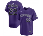 Men's Colorado Rockies #22 Mickey Moniak Purple Limited Stitched Baseball Jersey