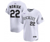 Men's Colorado Rockies #22 Mickey Moniak White Home Limited Stitched Baseball Jersey