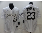 Men's Colorado Rockies #23 Kris Bryant White Stitched MLB Cool Base Nike Jersey