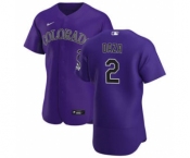 Men's Nike Colorado Rockies #2 Yonathan Daza Purple Alternate 2020 Authentic Player Baseball Jersey