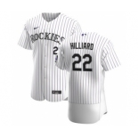 Men's Nike Colorado Rockies #22 Sam Hilliard White Home 2020 Authentic Player Baseball Jersey