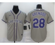 Men's Nike Colorado Rockies #28 Nolan Arenado Gray 2020 Baseball Cool Base Jersey