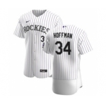 Men's Nike Colorado Rockies #34 Jeff Hoffman White Home 2020 Authentic Player Baseball Jersey