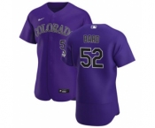 Men's Nike Colorado Rockies #52 Daniel Bard Purple Alternate 2020 Authentic Player Baseball Jersey