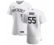 Men's Nike Colorado Rockies #55 Jon Gray White Home 2020 Authentic Player Baseball Jersey