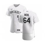 Men's Nike Colorado Rockies #64 Phillip Diehl White Home 2020 Authentic Player Baseball Jersey
