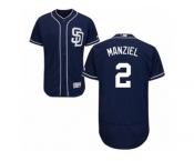 Men's Majestic San Diego Padres #2 Johnny Manziel Navy Blue Flexbase Authentic Collection MLB Jersey