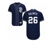 Men's Majestic San Diego Padres #26 Yangervis Solarte Navy Blue Flexbase Authentic Collection MLB Jersey