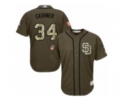 Men's Majestic San Diego Padres #34 Andrew Cashner Authentic Green Salute to Service MLB Jersey