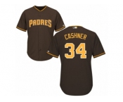 Men's Majestic San Diego Padres #34 Andrew Cashner Replica Brown Alternate Cool Base MLB Jersey