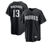 Men's San Diego Padres #13 Manny Machado Black Lights Out Limited Stitched Baseball Jersey