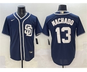 Men's San Diego Padres #13 Manny Machado Navy Cool Base Stitched Baseball Jersey