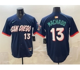 Men's San Diego Padres #13 Manny Machado Obsidian 2026 City Connect Limited Stitched Baseball Jersey.